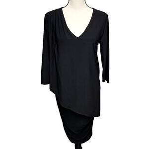 Athena Marie Size Large Midi Dress Tiered Ayssemetric Lagenlook Slinky Knit